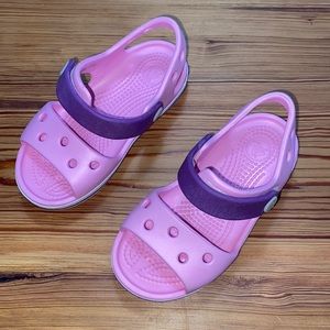 Pink Crocs Crocband girl sandals